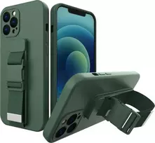Hurtel Rope dėklas su dirželiu skirtas Samsung Galaxy A22 4G, tamsiai žalias