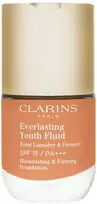 „Clarins“ „Everlasting Youth“ senėjimą stabdantis skystas makiažo pagrindas, 112, gintaro spalvos, 15 ml *Mėginys