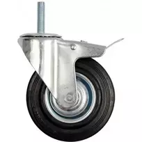 Vorel Bikuvalt Ratukas vežimėliui besisukantis su stabdžiu guminis sriegis D125 100 kg 87333