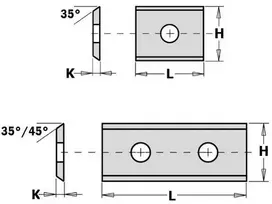 Obliaus peilis CMT 790.315.00; 31,5X9X1,5 mm