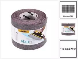 Šlifavimo tinklelio rulonas Mirka Abranet 545BY001803R; 115 mm x 10 m; P80