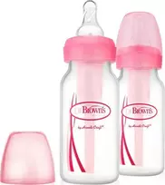 DR. BROWN'S buteliukai OPTIONS+ siauru kakleliu 120ml, 2 vnt. rožiniai, SB42305-ESX
