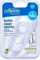 DR. BROWN'S snapeliai OPTIONS+ buteliukams siauru kakleliu, silikoniniai, 2 vnt.
