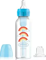 DR. BROWN'S buteliukas pereinamasis OPTIONS+ siauru kakleliu, mėlynas 250ml + silikoninis snapelis, SB8192-P3