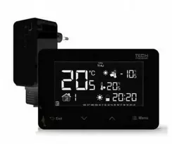 Tech Belaidis kambario termostatas ST293 V2 dviejų padėčių (priekinis skydelis iš stiklo) juoda
