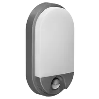 Sieninis šviestuvas Orno NEFRYT LED 10W, sodo šviestuvas su judesio jutikliu, 800lm, IP54, 4000K, pilkas