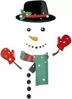 Amio Šaldytuvas magnet set - Snowman 20 pcs, 33,5x18,5x0,16 cm