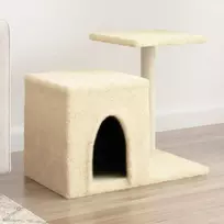 Draskyklė katėms su stovais iš sizalio, kreminė, 50,5cm