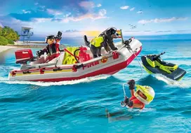 PLAYMOBIL ACTION HEROES Ugniagesių laivas su vandens motociklu 71464