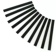 Auksinių kaiščių juosta 1x40 lizdas 2.54mm rastras - 10 vnt - justPi