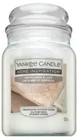 Yankee Candle kvepianti žvakė Home Inspiration didelė balta lininė - nėriniai 538 g