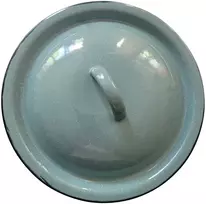 Emaliuotas viršelis 24 cm žaliai margas
