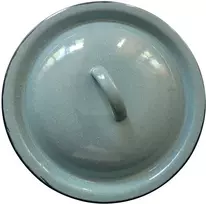 Emaliuotas viršelis 22 cm žaliai margas