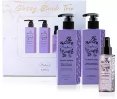 Plaukų priežiūros priemonių rinkinys šviesiems plaukams Saphira Glossy Skirtas šviesiems plaukams Trio, SAFGBTBOX