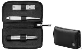 ZWILLING TWINOX Rinkinys kelioninis – juoda skórzane etui, 3 elementy