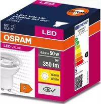 LED lemputė Osram PAR16, 60 °, 4.5W, GU10, 2700K, 350lm, 827