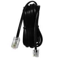 Telefono kabelis, 4 gyslų, RJ11 - RJ45 M, 3m, plokščias, juodas