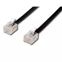 4 laidų telefono laidas, RJ11 M - RJ11 M, 3 m, juoda, ADSL modemo taupymui