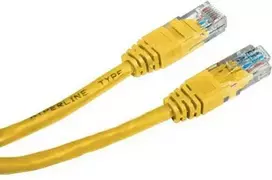 Patchcord LAN UTP patch laidas, Cat.5e, RJ45 M - RJ45 M, 0,5 m, neekranuotas, geltona, ekonomiškas, EOL