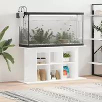 Akvariumo stovas, baltas, 120x40x60cm, mediena, blizgus