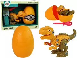 Konstrukcinis rinkinys - dinozauras Tyrannosaurus Rex su kiaušiniu, oranžinis