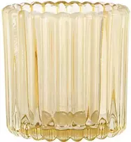 Stiklinė žvakidė 7,5x7,5x7,5 cm, geltona