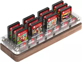 Aoduke Nintendo Switch žaidimų kortelių medinis laikiklis su permatomu akrilu