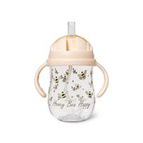 Gertuvė su silikoniniu šiaudeliu Vanilla Copenhagen Tritan Honeybee, 300 ml, 6+ mėn., plastikas, skaidri sp./geltona sp.