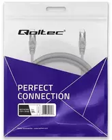 Tinklo laidas Kabelis sujungimo ftp cat5e 2 x rj-45 5 m didelės spartos auksinis ekranuotas Qoltec
