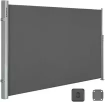 Songmics Šoninė markizė 160 x 400 cm antracito spalvos