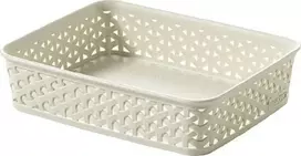 Plastikinė dėžė My Style Rattan A5 Curver 6x25.6x20cm kreminės spalvos