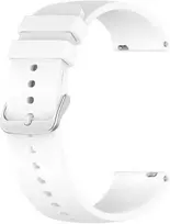 4Wrist Universalus silikoninis dirželis su sidabriniu užsegimu 22 mm - Baltas