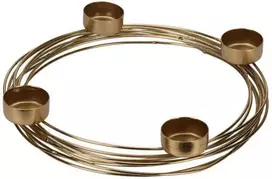 Home Styling Collection Žvakidė metalinas auksinis už 4 žvakes 28x3,5 cm