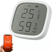 Išmanusis bevielis patalpos temperatūros ir drėgmės jutiklis, ZigBee, baltas, TUYA, Smart Life, Extralink