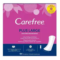 CAREFREE_Plus dideli lengvai kvepiantys įklotai, 64 vnt.