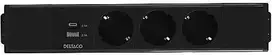 Po stalu tvirtinamas maitinimo lizdas DELTACO OFFICE, 3 lizdai, 1x21 W A+C USB, GST18 dangtelis, 1-in, 2-out / GT-1203 / 1902246