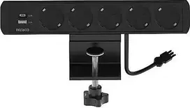 Stalinis maitinimo lizdas DELTACO OFFICE, 5 lizdai, 1x21W A+C USB krovimas, GST18 kabelio jungtis / GT-1005 / 1902242