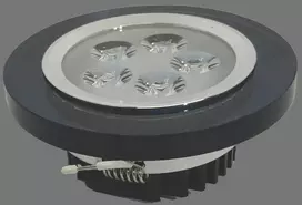 Tope Lighting Įmontuojama apvali juoda krištolinė LED panelė "NODA" 5W