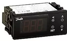 Danfoss ERC 214 - Elektroninis aušinimo valdiklis, DI 1, DO 4, AC 197-250 V, raudonas šviesos diodas