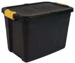 CEP „Strata“ tvirta sandėliavimo dėžė su dangčiu, 60 l, juoda