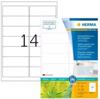 HERMA 10731, Balta, Lipni spausdintuvo etiketė, Iškirpta etiketė, A4, Popierius, Lazerinis / Rašalinis