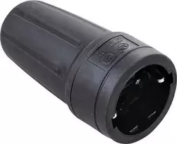 Thorkild Larsen Prailgintuvas apvalus Schuko su įžeminimu 16A 250V IP44, guminis, juodas