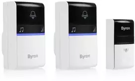 Byron DBY-23415 Belaidis durų skambutis B415, Juoda, Balta, 80 dB, Namams, Biurui, IP44, 10 vnt., 2 vnt.