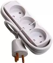 Thorkild Larsen Lizdas 3 apvalūs su įžeminimu ir 1,5 m laidais 10A 250V baltas