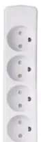 Thorkild Larsen E-line 5 lizdų baltas - m/j, su laidu, 230V/16A