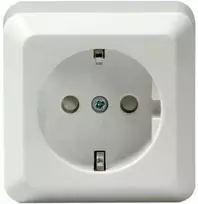 ABB Lizdas „Jussi“, su rėmeliu ir pagrindu, baltas (RAL9010), 16A 250V, „Schuko“ / šoninis įžeminimas ir saugiklis