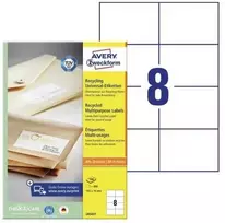 Avery Zweckform „Avery LR3427“, balta, lipni spausdintuvo etiketė, A4, popierius, lazerinis / rašalinis, nuolatinis