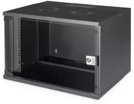 Digitus 19" 7u sieninė tinklinė spintelė, soho pro 370 x 540 x 400 mm, stiklinės durelės, juodos, išlankstytos, 60kg