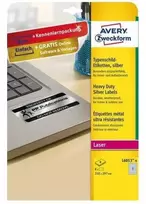 Avery Zweckform „Avery L6013-8“, sidabrinė, lipni spausdintuvo etiketė, A4, poliesteris, lazerinis, permanentinis