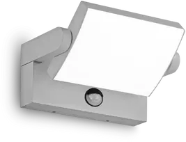 Sieninis šviestuvas Ideal Lux 21W LED sieninis fasado šviestuvas SWIPE, pilkas, 3000K, su judesio davikliu, IP54, 326870